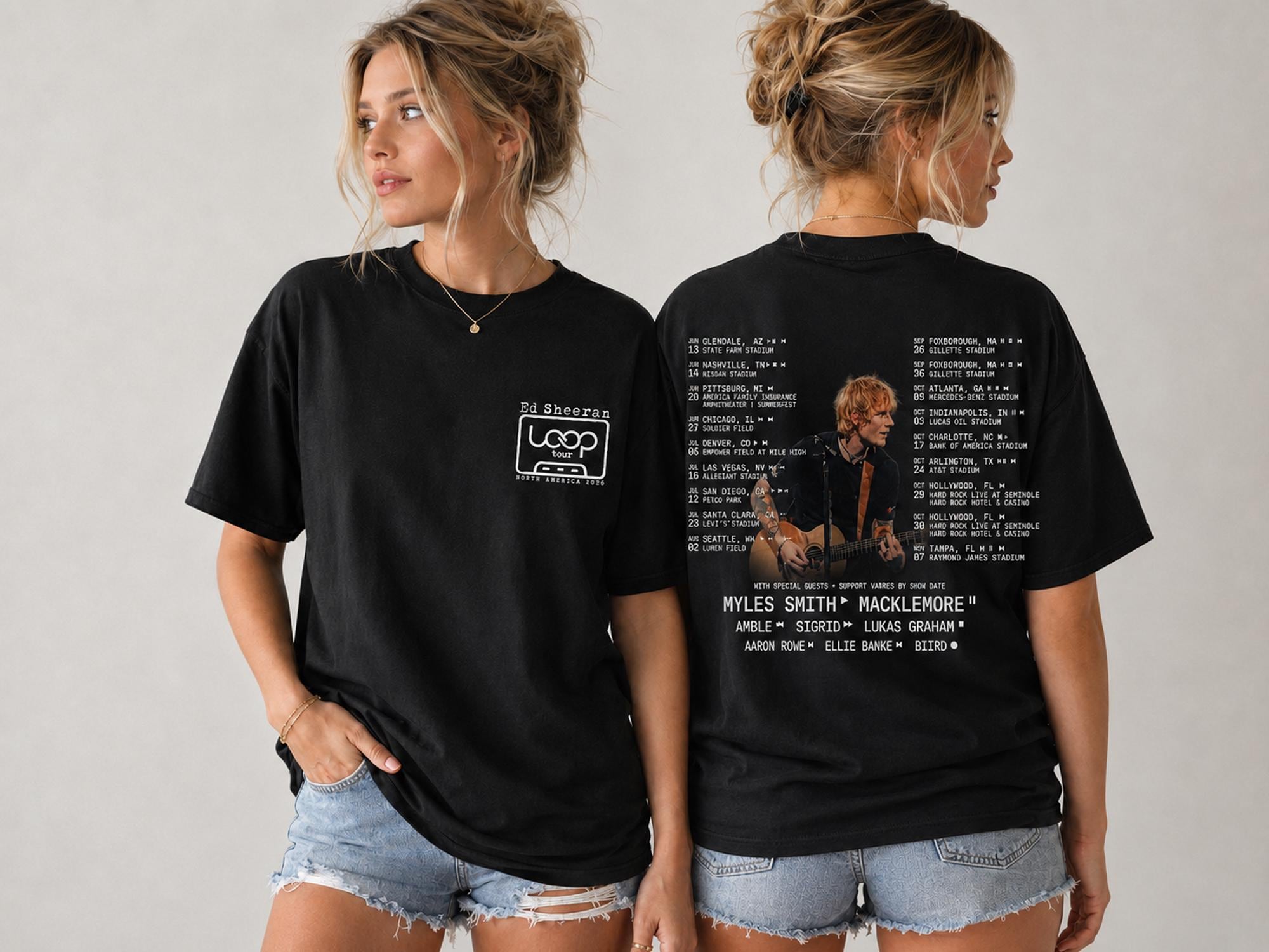 Ed Sheeran Loop Tour Shirt North America 2026 Concert Tee Singer Graphic Top Unisex Music Fan Gift Road Show Outfit For Guitar Lovers SKUTHAEVIC