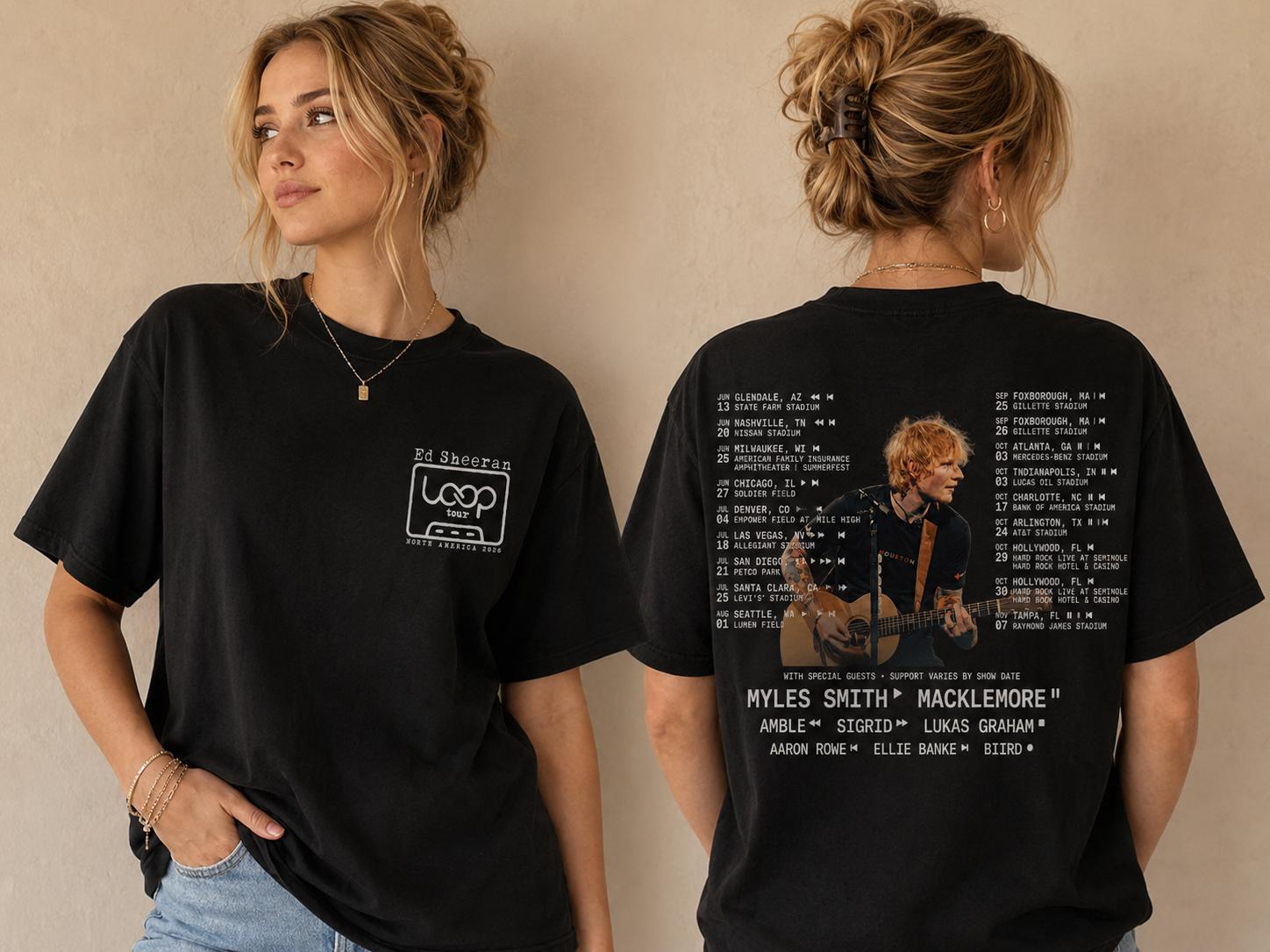 Ed Sheeran Loop Tour Shirt North America 2026 Concert Tee Singer Graphic Top Unisex Music Fan Gift Road Show Outfit For Guitar Lovers SKUTHAEVIC - Image 3