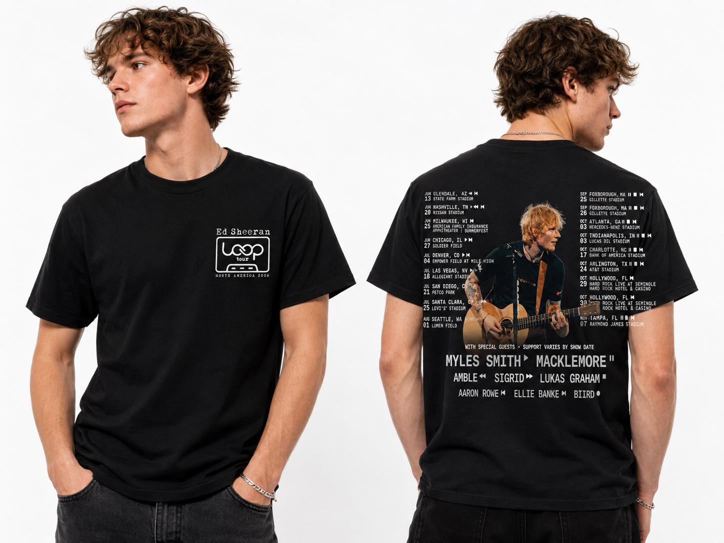 Ed Sheeran Loop Tour Shirt North America 2026 Concert Tee Singer Graphic Top Unisex Music Fan Gift Road Show Outfit For Guitar Lovers SKUTHAEVIC - Image 4