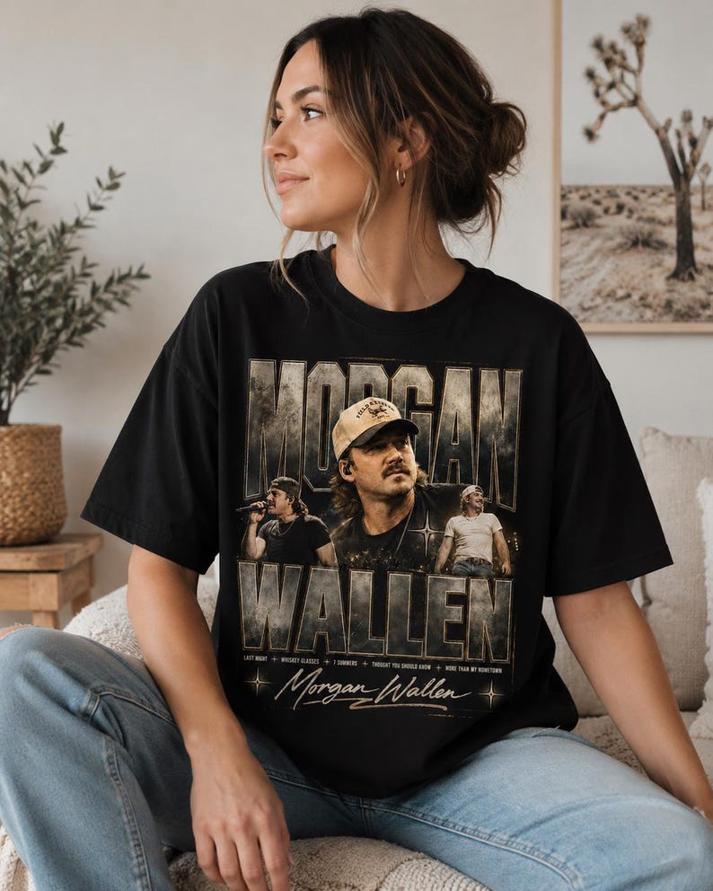 Morgan Wallen Shirt Vintage Country Music Graphic Tee - Image 2