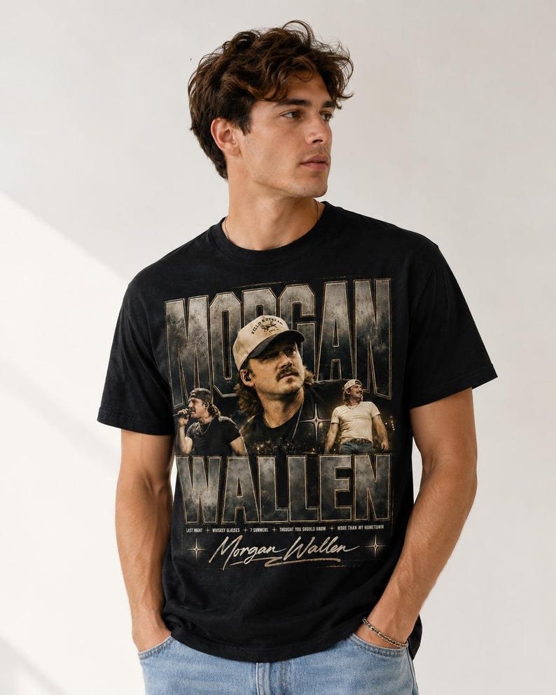 Morgan Wallen Shirt Vintage Country Music Graphic Tee - Image 3