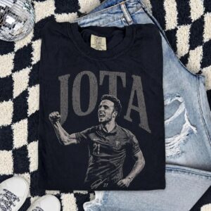 Diogo Jota Vintage Bootleg Shirt, Portugal Soccer Graphic Tee, Retro Football
