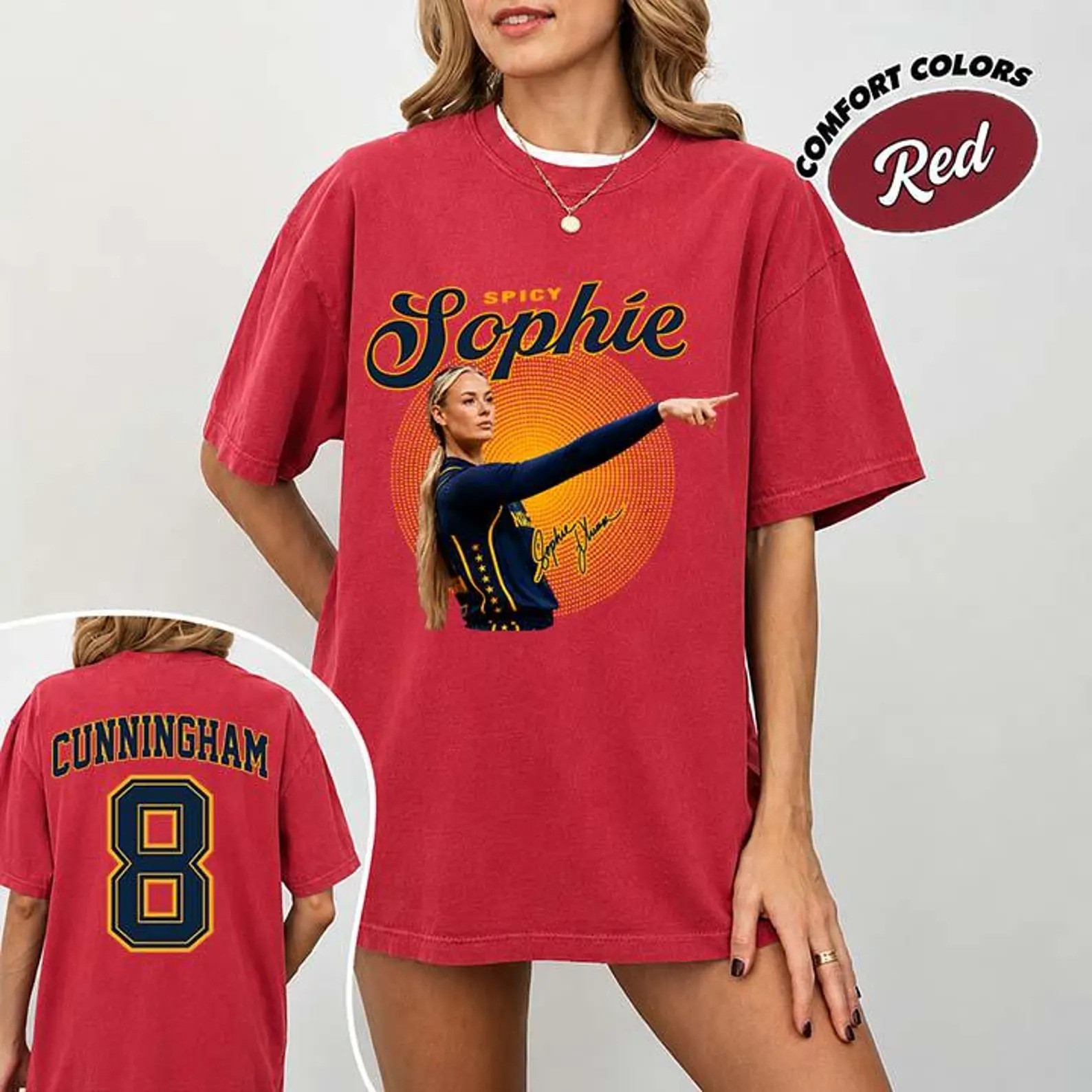 Spicy Sophie Cunningham Basketball Shirt, Double Sided Comfort Colors Tee, Women Basketball Fan Gift - Image 2