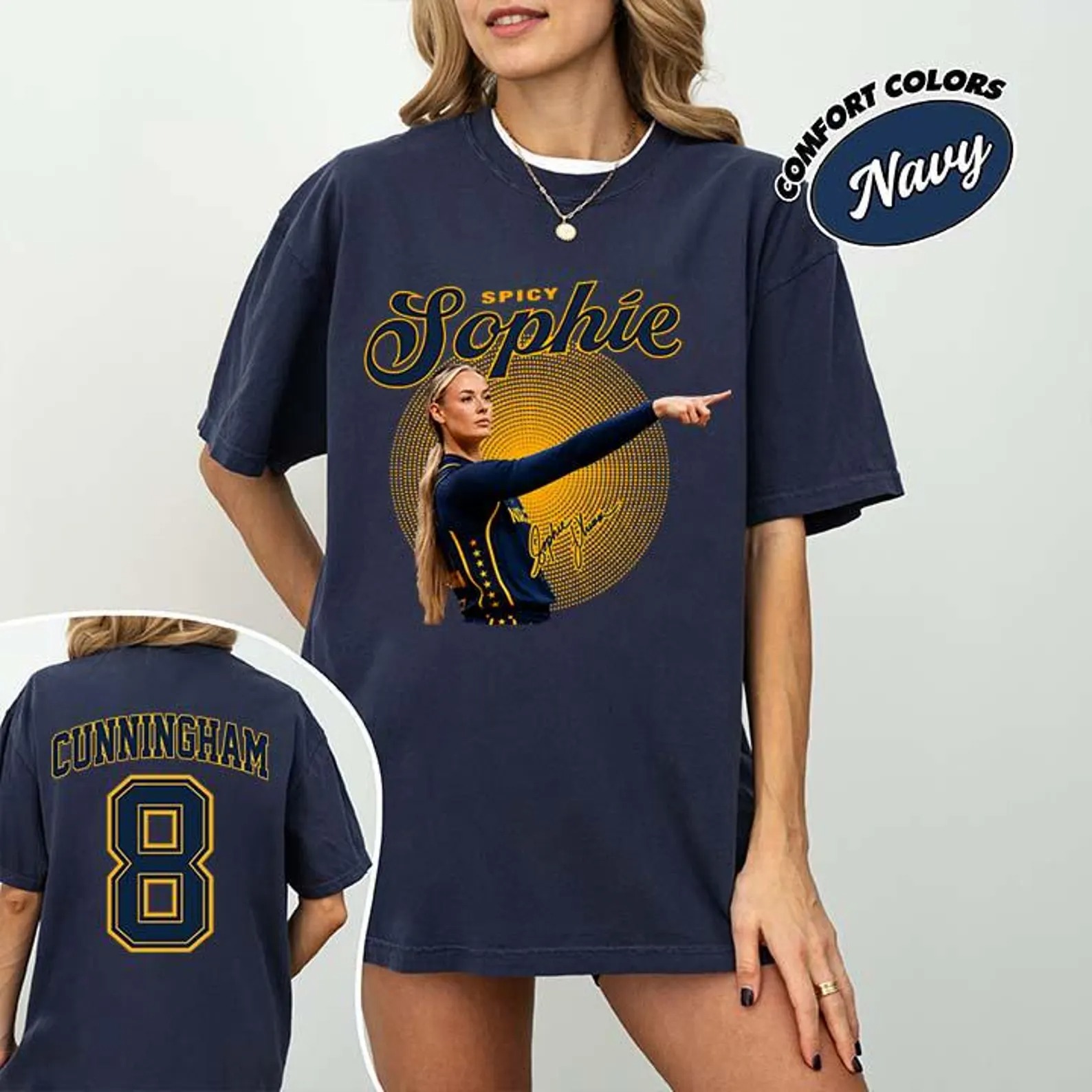Spicy Sophie Cunningham Basketball Shirt, Double Sided Comfort Colors Tee, Women Basketball Fan Gift - Image 3