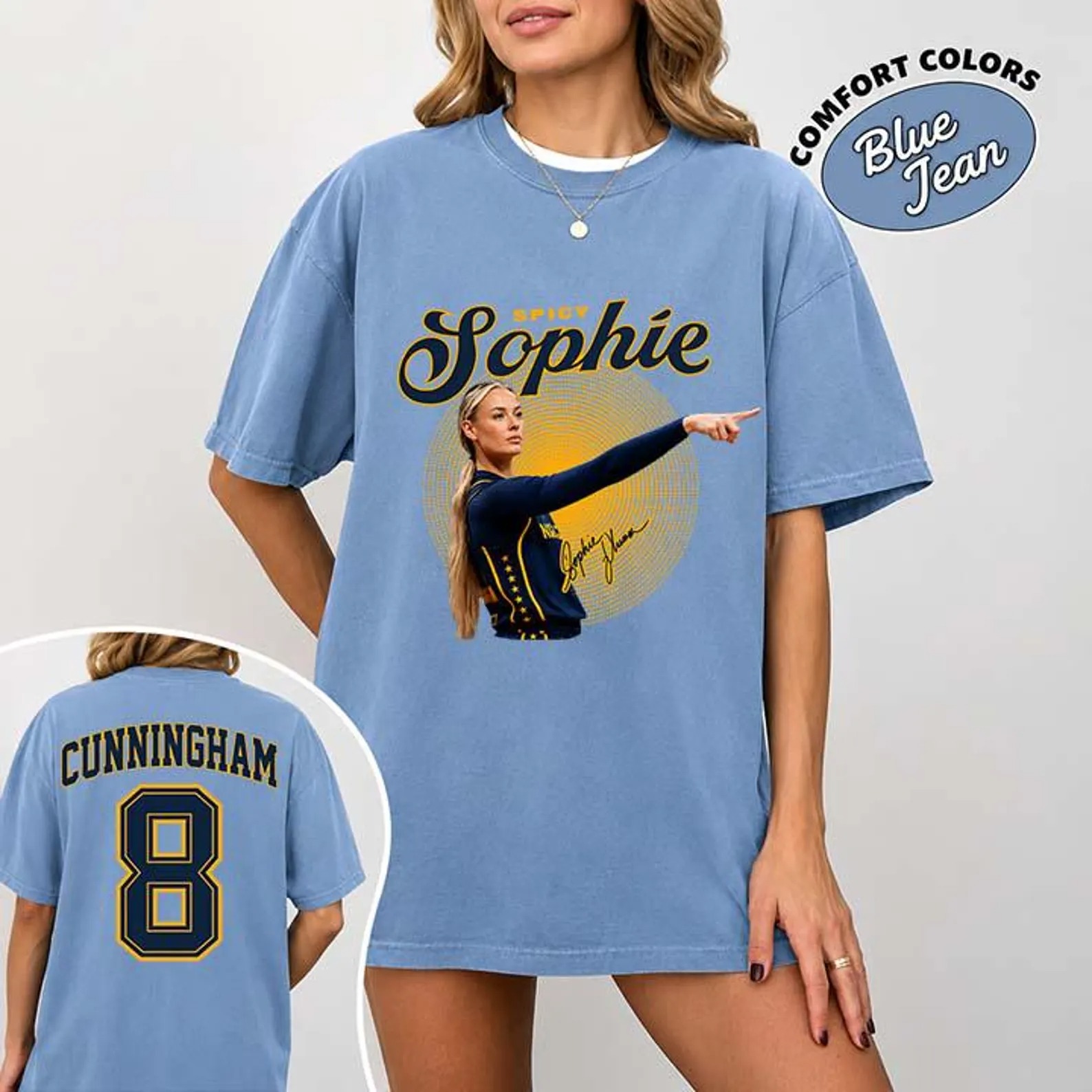 Spicy Sophie Cunningham Basketball Shirt, Double Sided Comfort Colors Tee, Women Basketball Fan Gift - Image 4
