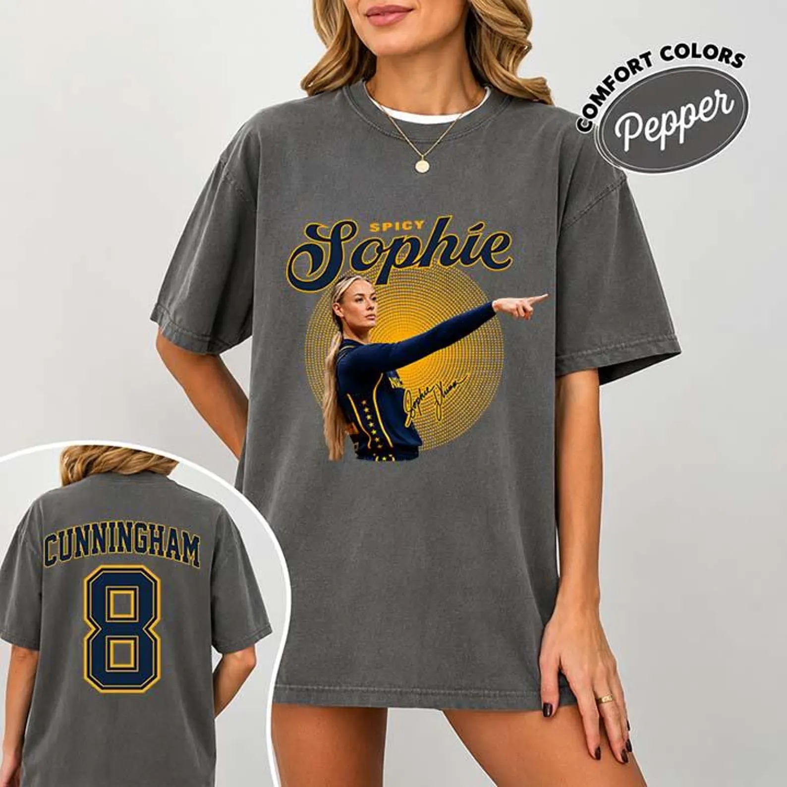 Spicy Sophie Cunningham Basketball Shirt, Double Sided Comfort Colors Tee, Women Basketball Fan Gift - Image 5