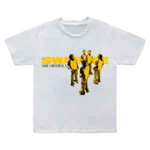 Same Difference t-shirt in white, front and back graphic