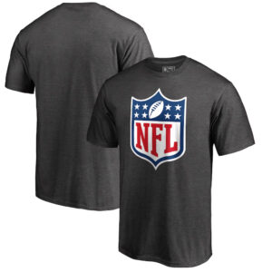 Men\s Heathered Charcoal NFL Shield Primary Logo T-Shirt --porcelain