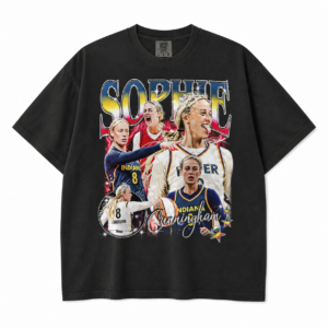 Men\s Indiana Fever Sophie Cunningham 500 Level Navy Vintage T-Shirt --porcelain