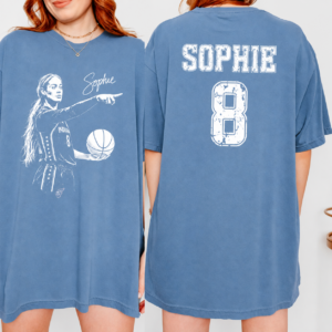 Sophie Cunningham Point Signature Basketball T-Shirt, Front and Back Printed