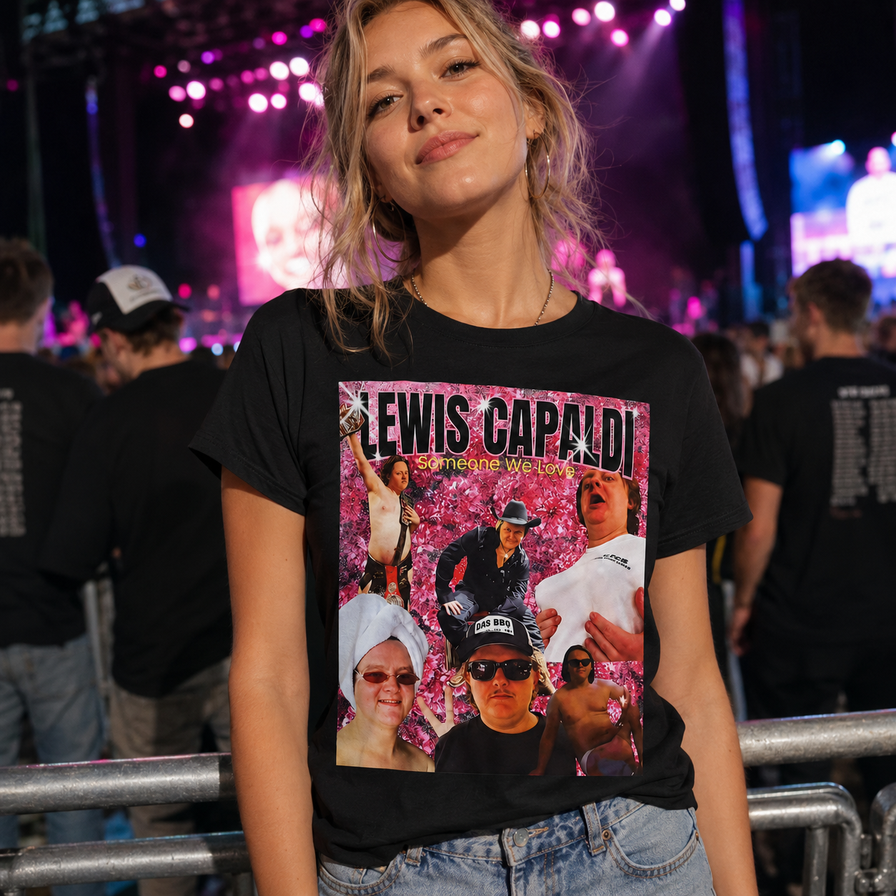 Lewis Capaldi Meme Collage Concert T-Shirt - Image 2