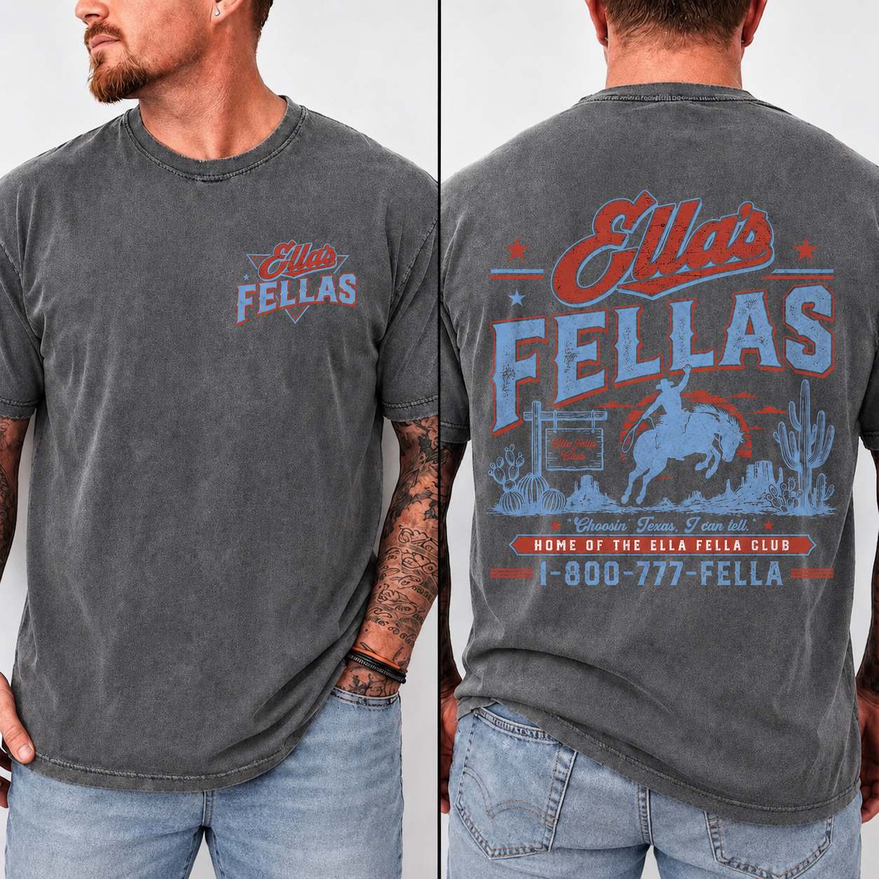 Ellas Fellas Club Png Digital, Western Country Concert Graphic Digital
