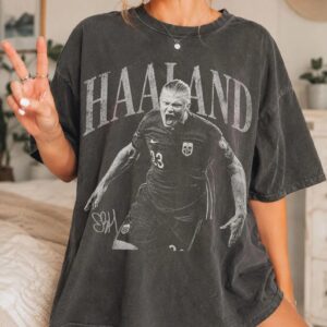 Vintage Haaland Shirt, Retro Soccer Graphic Tee – Image 2