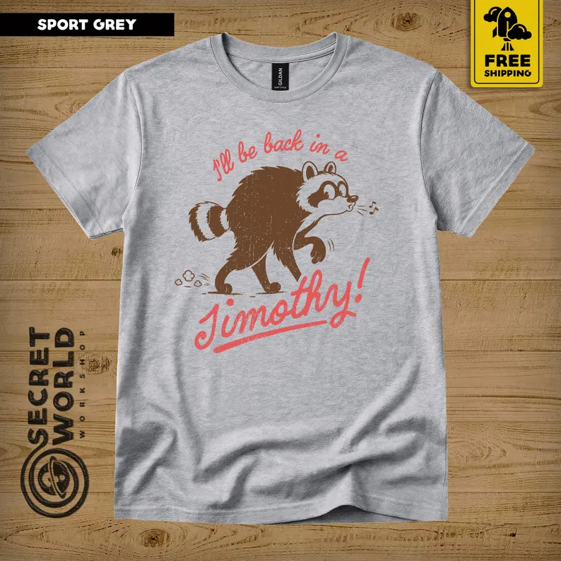 Jimothy Raccoon Shirt – Funny Vintage Raccoon T-Shirt, Retro Woodland Graphic Tee, Whimsical Nature