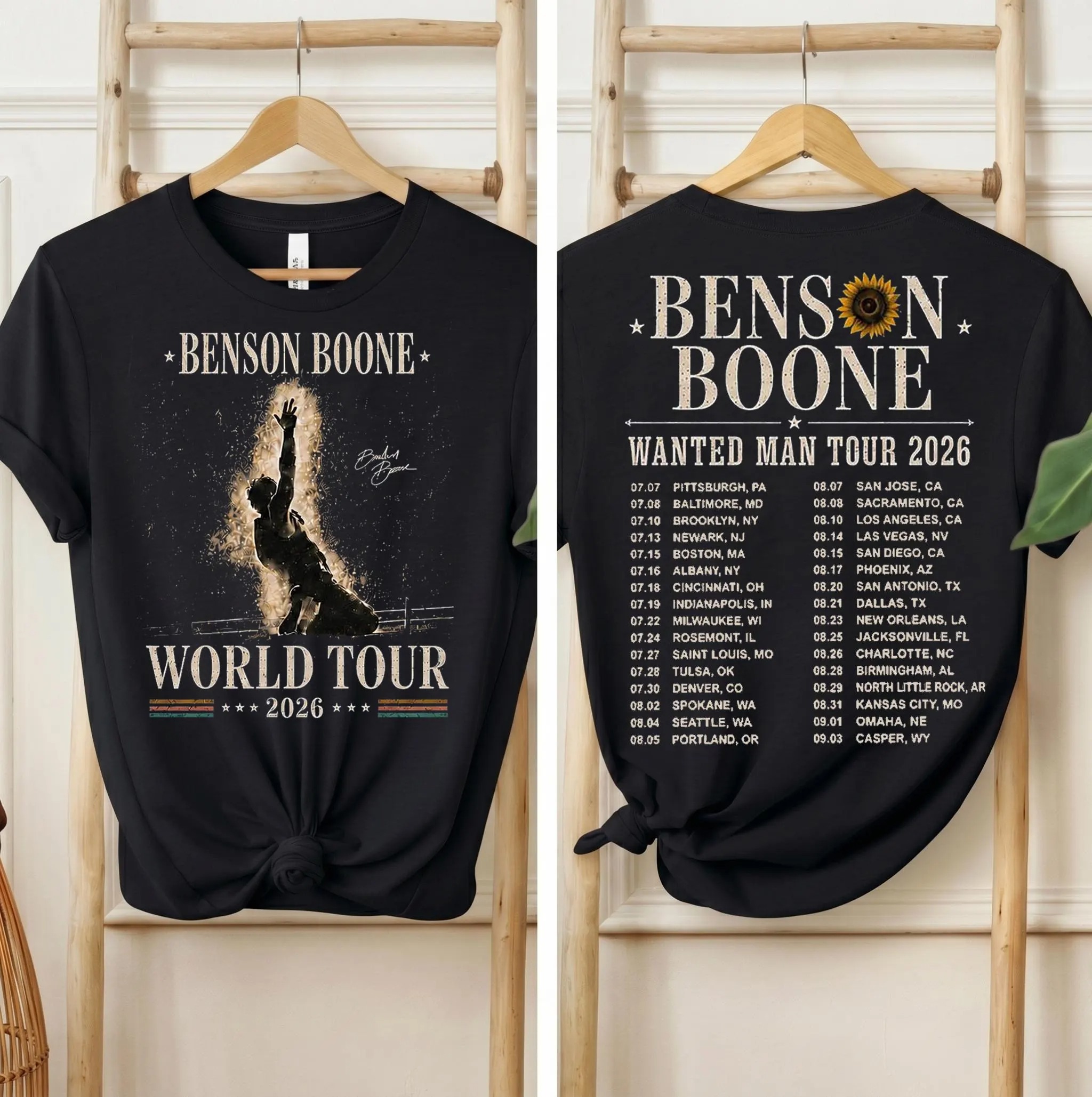 Benson Boone Wanted Man Tour 2026 Shirt