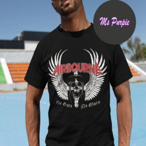 Airbourne Skull Wings Rock Band T-Shirt - Image 2