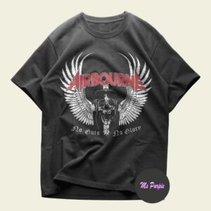 Airbourne Skull Wings Rock Band T-Shirt - Image 3