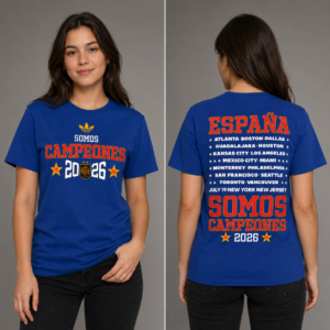 España Somos Campeones 2026 Front and Back Graphic T-Shirt - Bilde 2