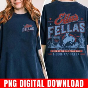 Ellas Fellas Club Png Digital, Western Country Concert Graphic Digital