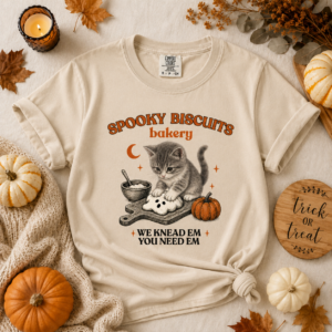 Kitty Biscuits Shirt Spooky Season Tee Halloween Fall TShirt - Image 9
