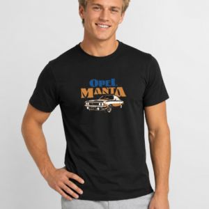 Opel Manta Cooles Design In Blau Und Orange auf Männer T-Shirt