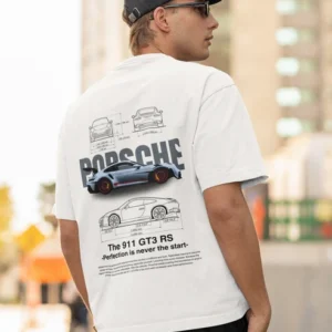 Alternative view of PORSCHE Both Side Printed Unisex Oversized T-shirt
