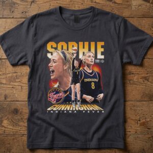Youth Indiana Fever Sophie Cunningham 500 Level Navy Vintage T-Shirt - Image 2