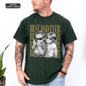 Custom Dad Vintage Photo Shirt: Personalized Fathers Day Shirt With Kids Photo, Funny Dad Shirt, Best Dad Ever Shirt, Dad Christmas Gift - Image 5