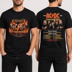 Autre point de vue sur Vintage ACDC 53rd Anniversary T-Shirt, ACDC Pwr Up Tour 2026 Shirt, Acdc Concert Tee, Acdc Shirt