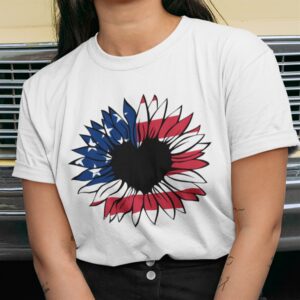 4th Of July Sunflower American Flag Shirt