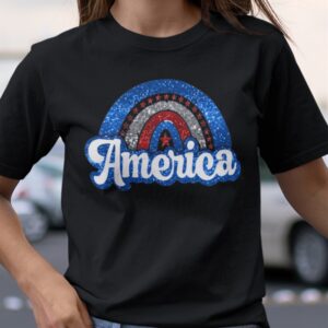 America Rainbow 4th Of July Shirt