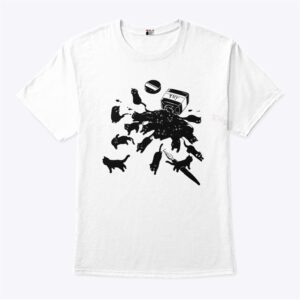 Black Cat Shirt Ink Bottle Spilled Cats