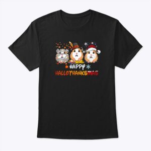 Happy Hallothanksmas Hamster Shirt Happy Halloween Thanksgiving Christmas