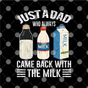 Alternative view of Just A Dad Who Always Came Back With The Milk Funny Fathers Day Shirt