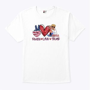 Peace Love Trump Merica 4th Of July Shirt