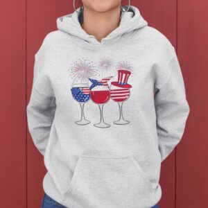 Wine Glass America Flag 4th Of July Shirt - Bilde 2